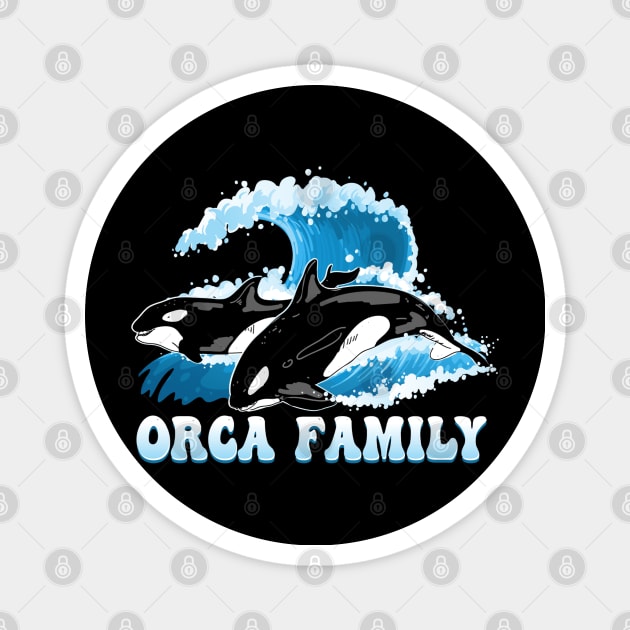 orca family vintage Magnet by Jandjprints